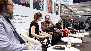 Picture shows participants during the panel at the ILA STAGE Aviation Future Lab