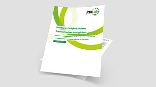 Titelblatt des PtX Lab Paper mit dem Titel "Handlungsfähigkeit sichern, Transformation ermöglichen"