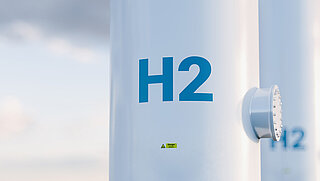 Image shows a section of a hydrogen tank.