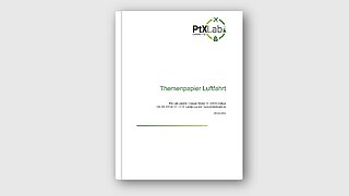 Study cover with the PtX Lab Lausitz logo and the German title: Themenpapier Luftfahrt.