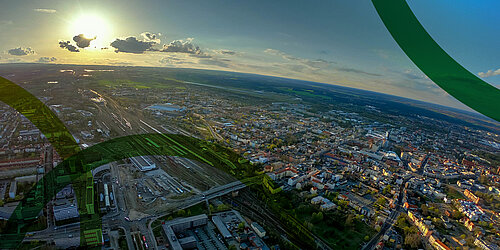 Luftaufnahme von Cottbus.