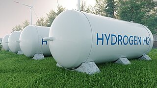 Foto zeigt Wasserstofftanks
