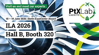 Sharepic with information about the PtX Lab stand at ILA 2026