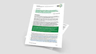 Cover page of the PtX Lab Position "Strengthening Raw Material Sovereignty – Hydrogen-Based Chemical Recycling in the German Circular Economy Act"